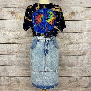 Vintage Jordache Acid Wash High Waist Denim Pencil Skirt